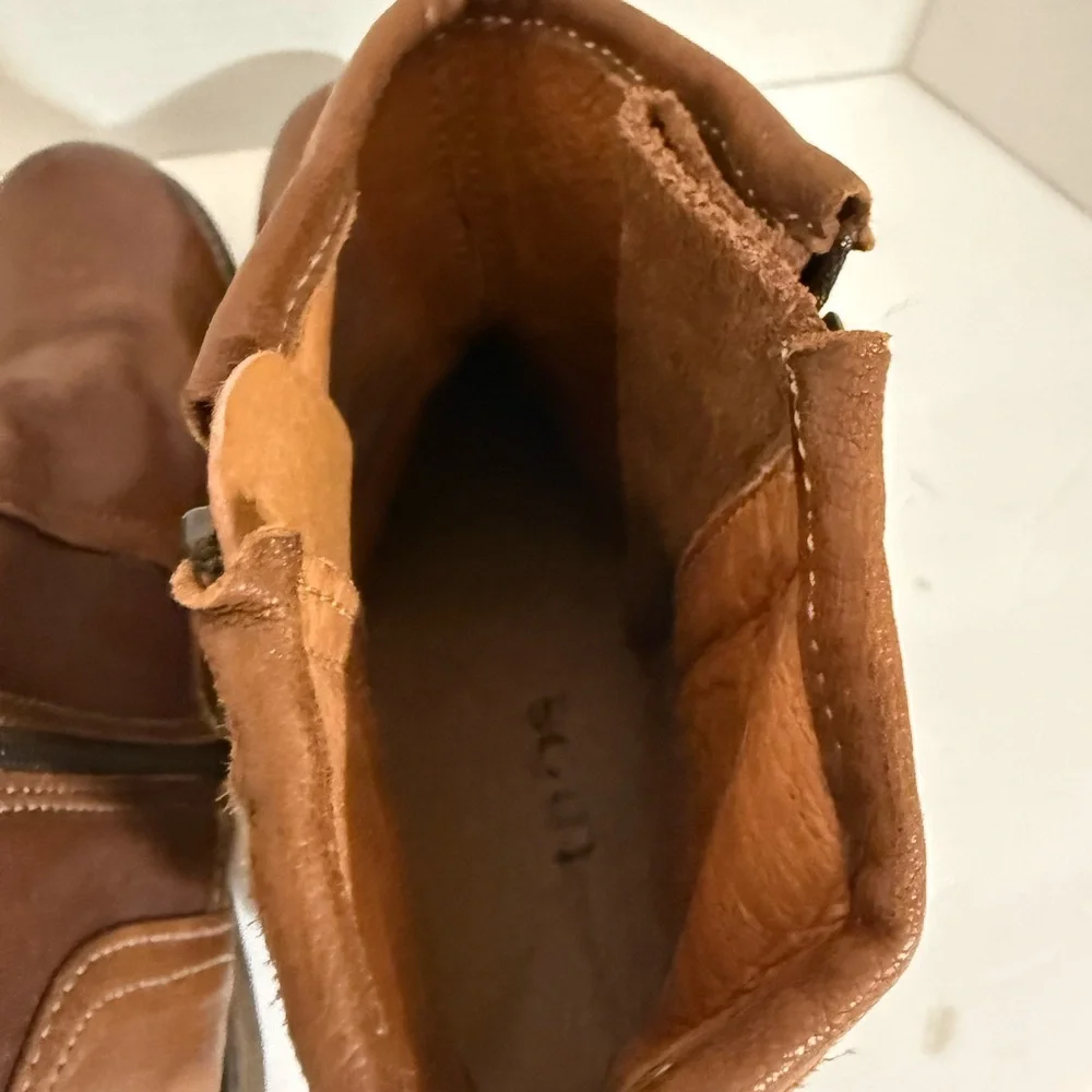 Taos Leather Ankle Boots Brown Side Zip Buckle Women’s Size 39 Comfort Casual - Picture 8 of 14